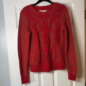 Abercrombie & Finch Red Cable Knit Sweater
